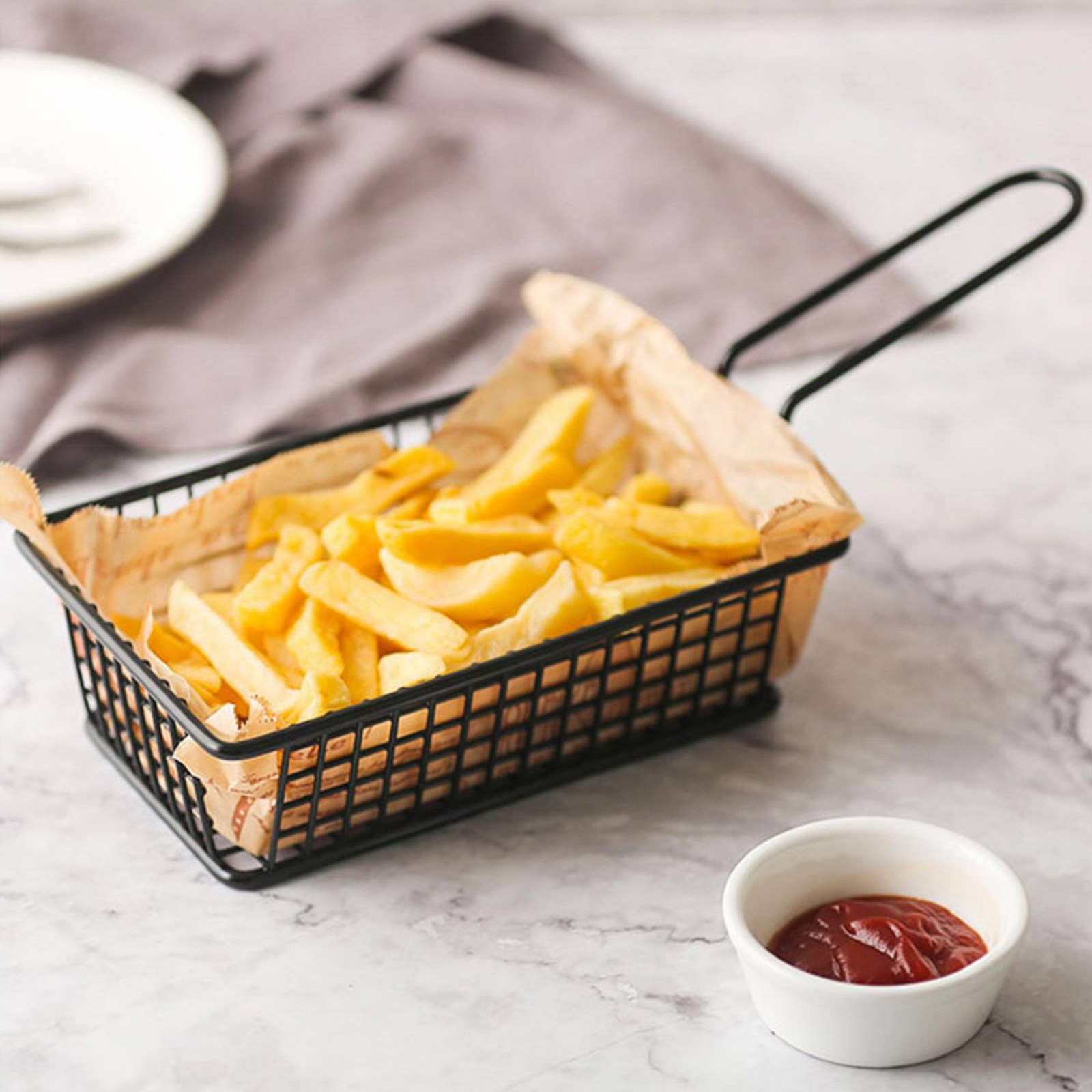 Kitchen Gadgets Home Party - French Fries Basket Iron Snack Holder