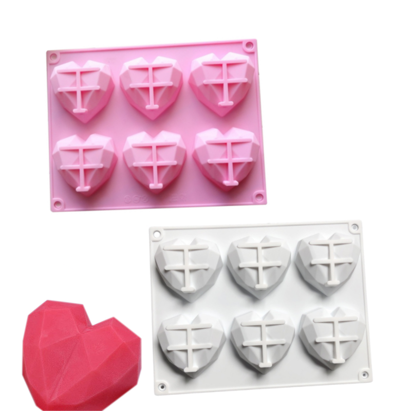 Kitchen Gadgets Oxo - 3D 6 Cavity Diamond Love Silicone