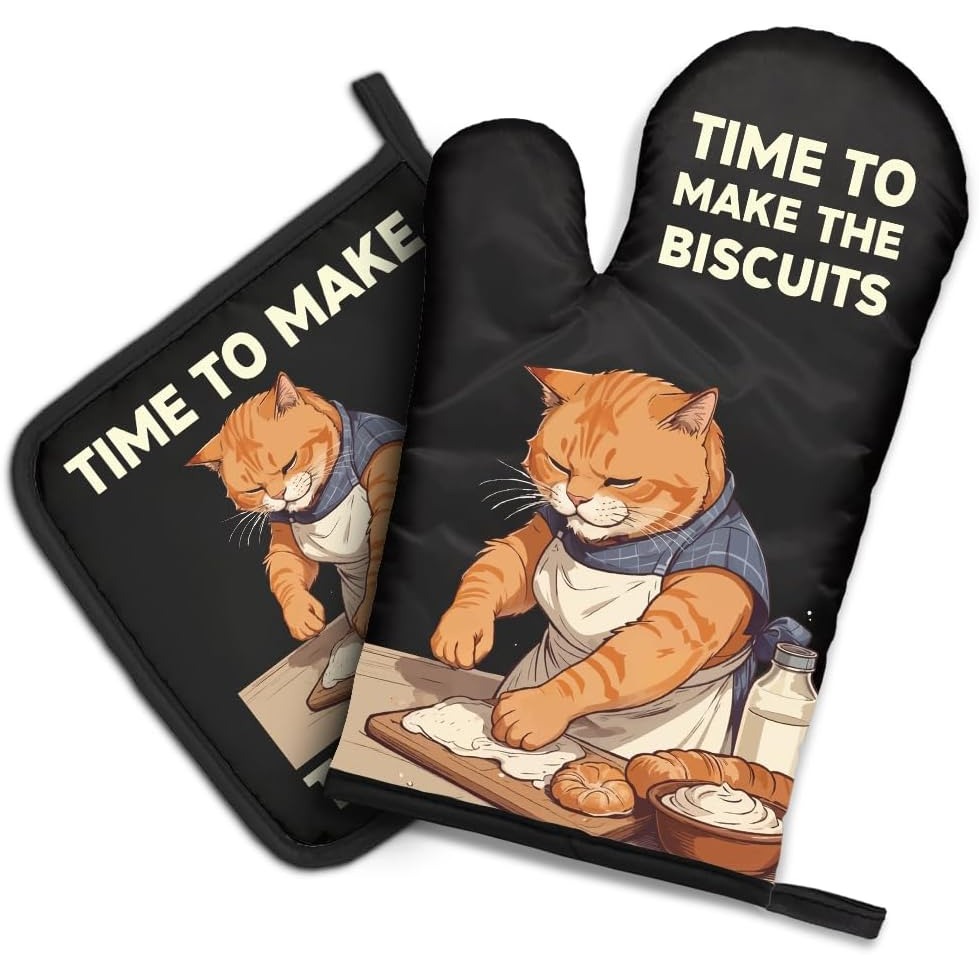 Funny Kitchen Gadgets Gifts - The Biscuits Funny Cat Oven Mitts