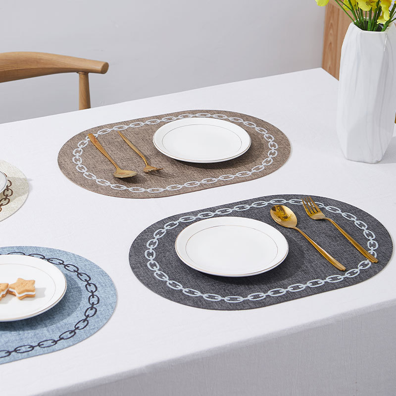 Oval Table Placemat Faux Leath - Kitchen Gadgets Luxury บทวิจารณ์และราคา