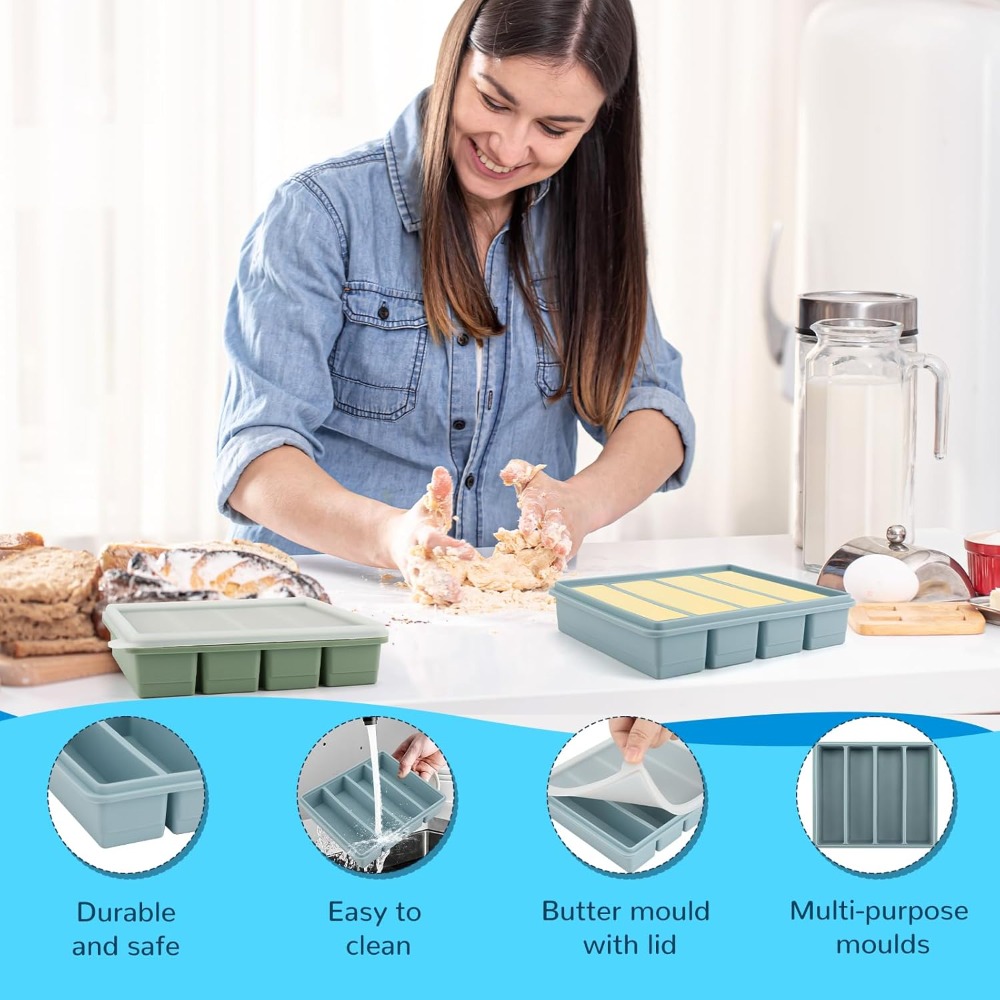 Silicone Freezer Trays with Li - Kitchen Gadgets Store บทวิจารณ์และราคา
