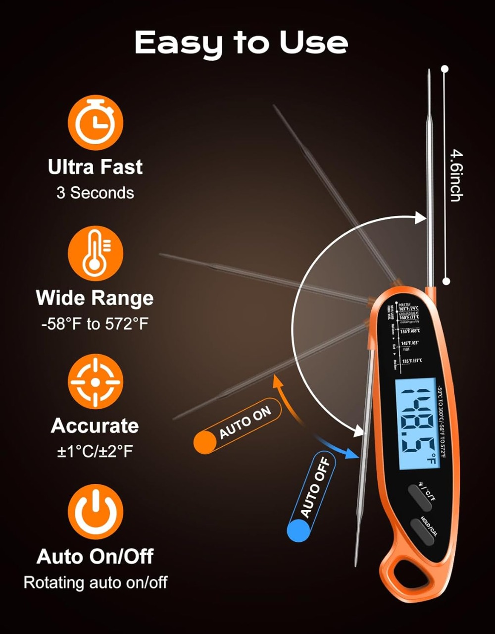 Dual Probe Digital Meat Thermo - Instant Read Thermometer บทวิจารณ์และราคา