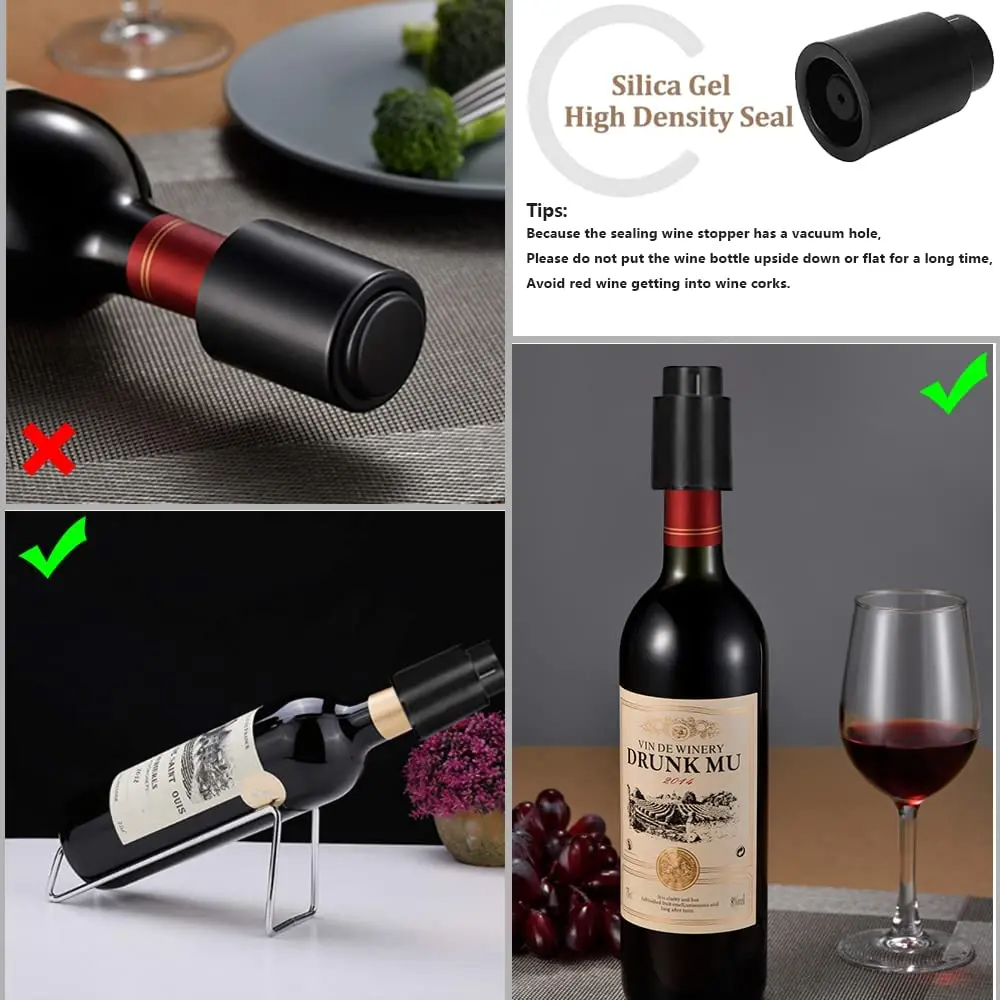 Vacuum Push Style Wine Bottle  - Kitchen Gadgets Home Party บทวิจารณ์และราคา
