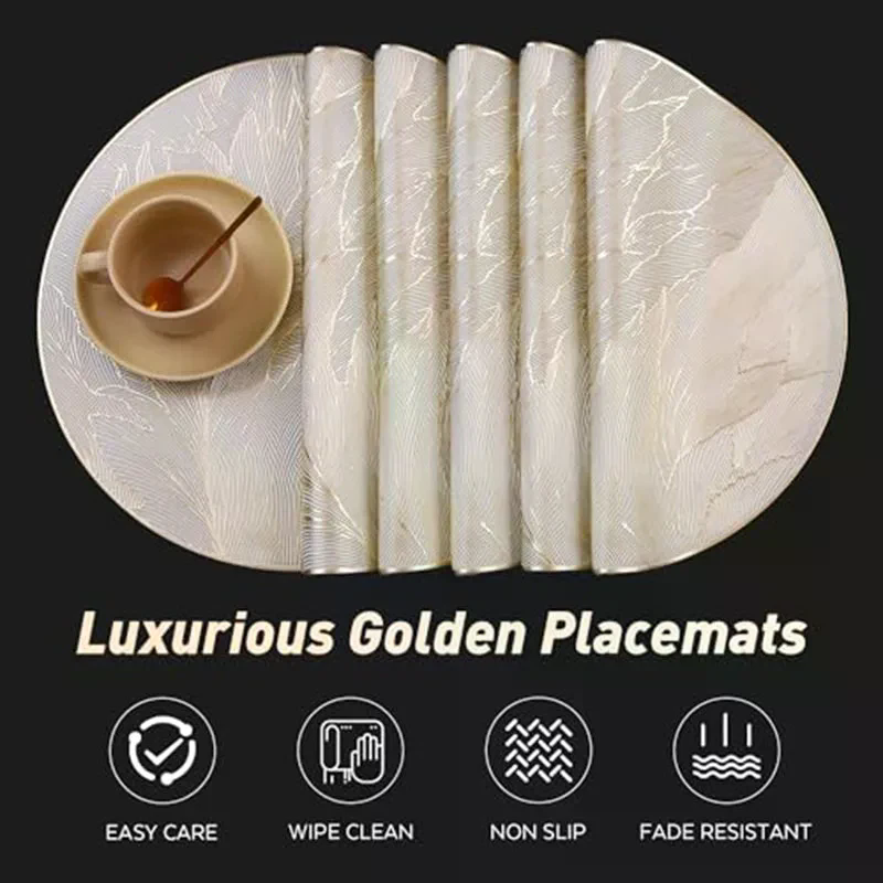 6*Round Luxury Placemats Non-S - Kitchen Gadgets Luxury บทวิจารณ์และราคา