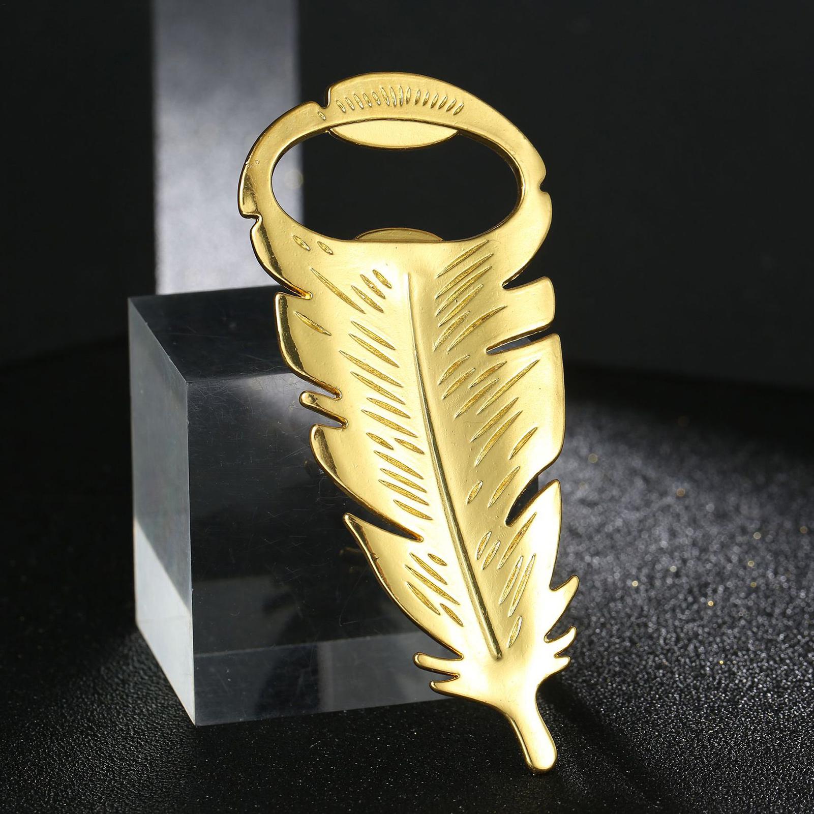 Beer Bottle Opener Gold Feathe - Kitchen Gadgets Home Party บทวิจารณ์และราคา