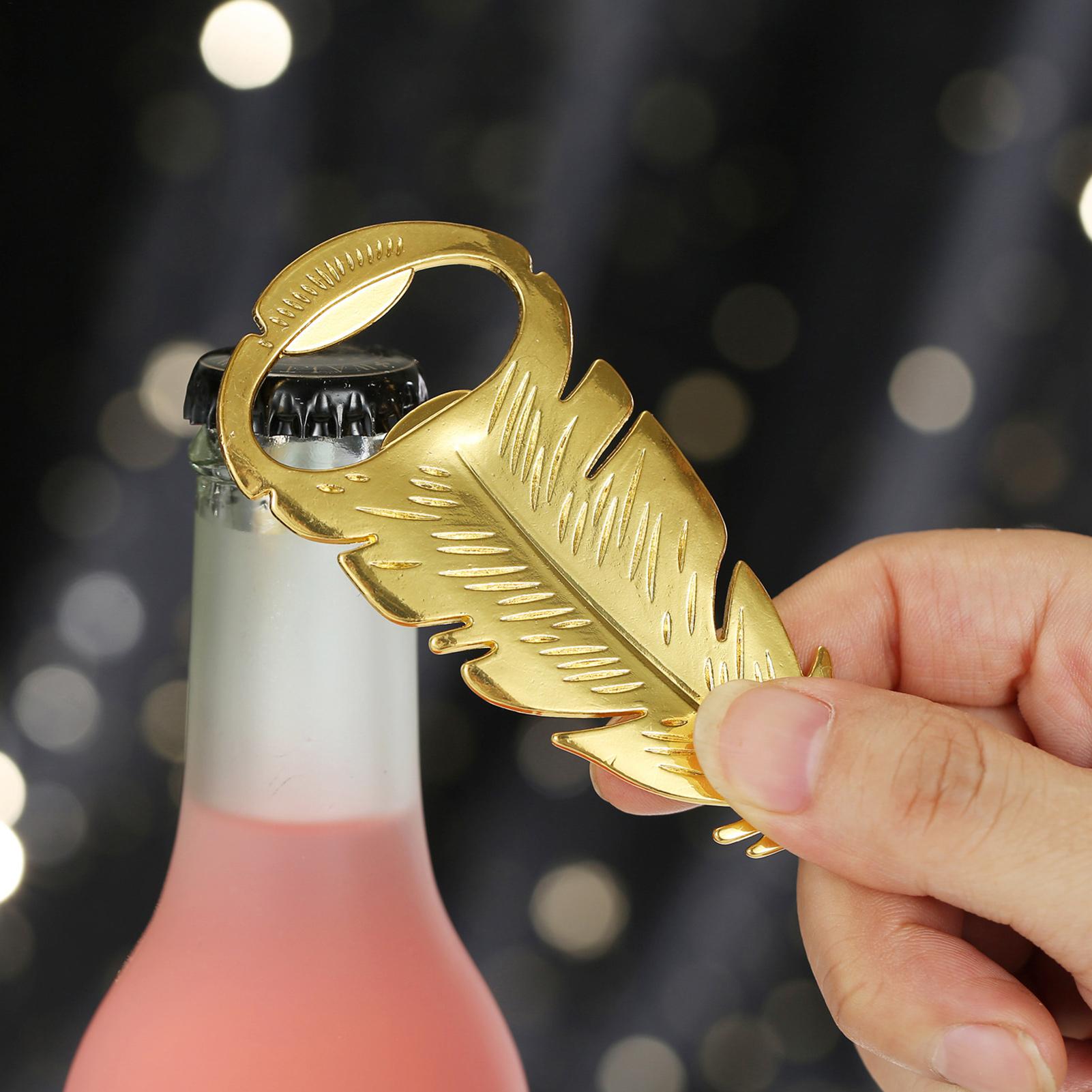 Beer Bottle Opener Gold Feathe - Kitchen Gadgets Home Party บทวิจารณ์และราคา
