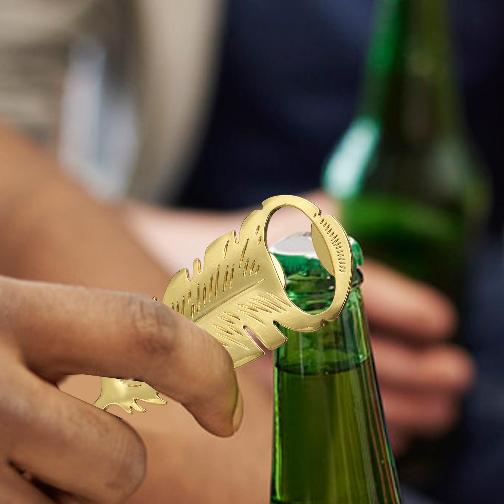 Beer Bottle Opener Gold Feathe - Kitchen Gadgets Home Party บทวิจารณ์และราคา