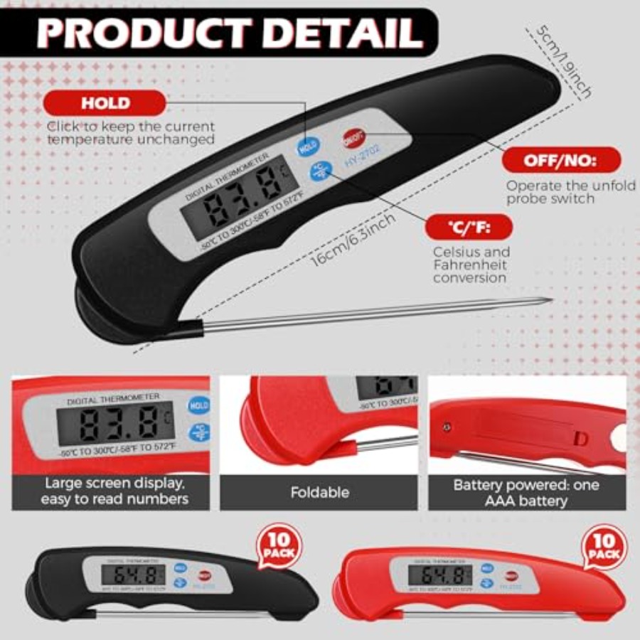 20 Pcs Digital Meat Thermomete - Instant Read Thermometer บทวิจารณ์และราคา