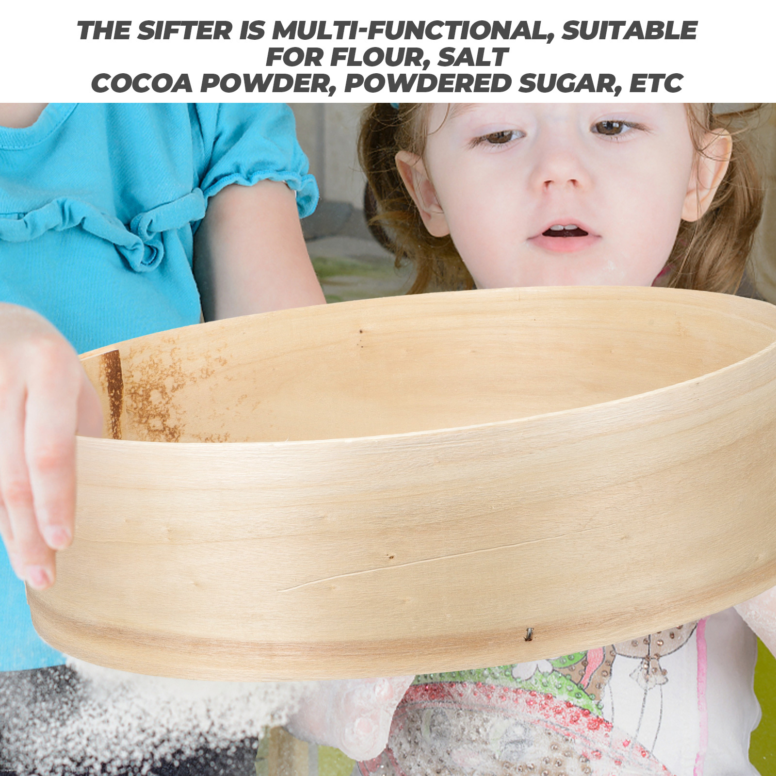 Baking Flour Sifter Wooden Han - Kitchen Handy Gadgets บทวิจารณ์และราคา