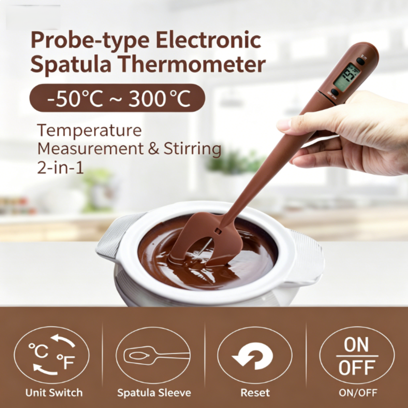 2-in-1 Spatula Thermometer, In - Instant Read Thermometer บทวิจารณ์และราคา
