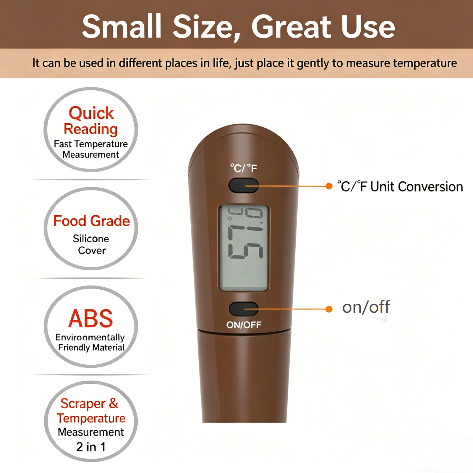 2-in-1 Spatula Thermometer, In - Instant Read Thermometer บทวิจารณ์และราคา